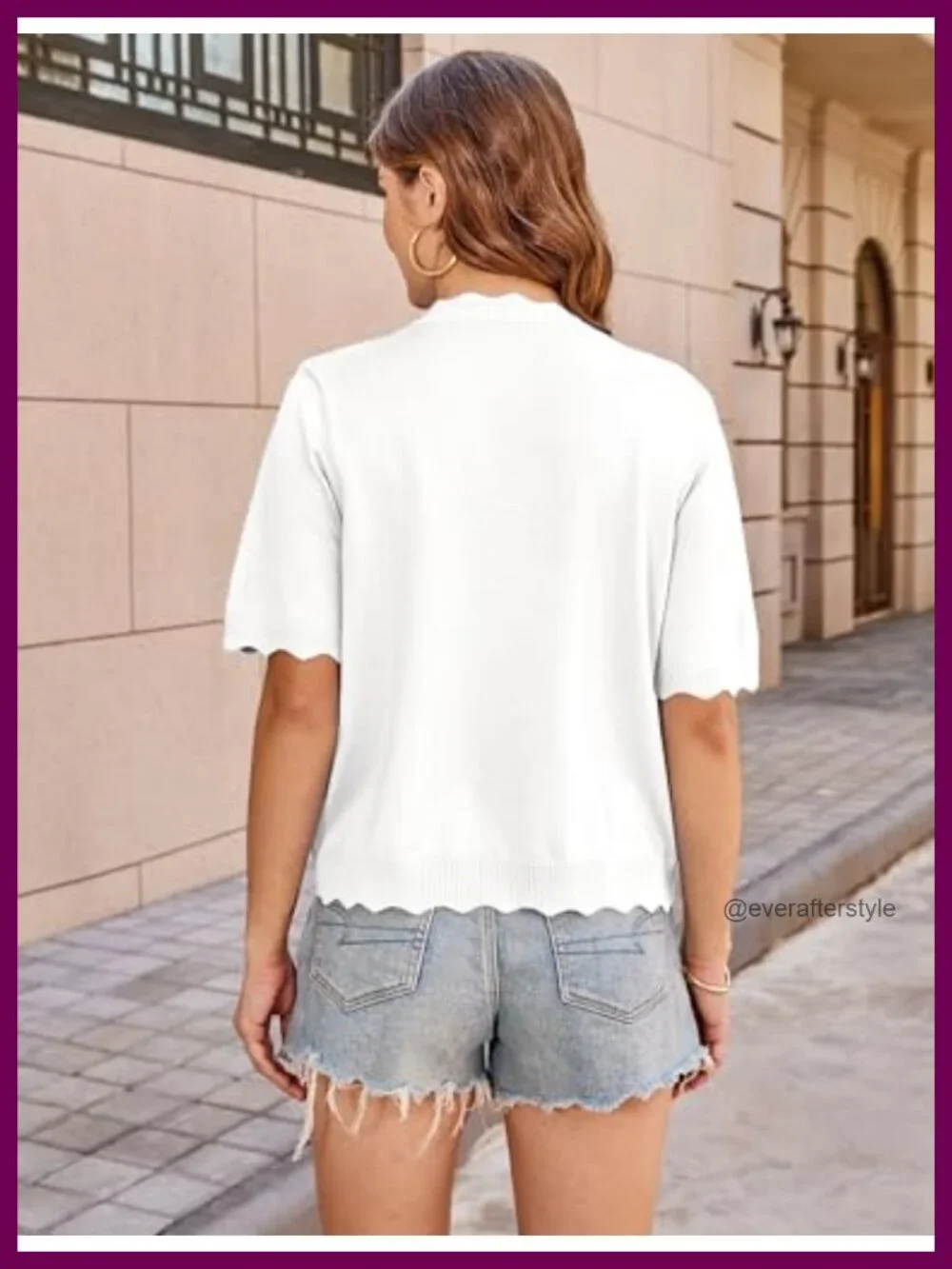 Womens Cropped Knit Cardigan Shrug Scalloped V-Neck Short Sleeve Lightweight